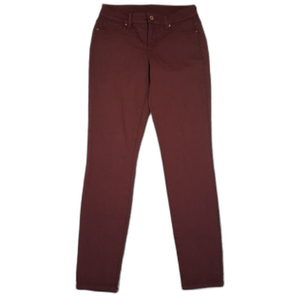MAURICES PANTS JEANS WOMENS S-R SMALL REGULAR BROWN MAROON SKINNY CASUAL STRETCH